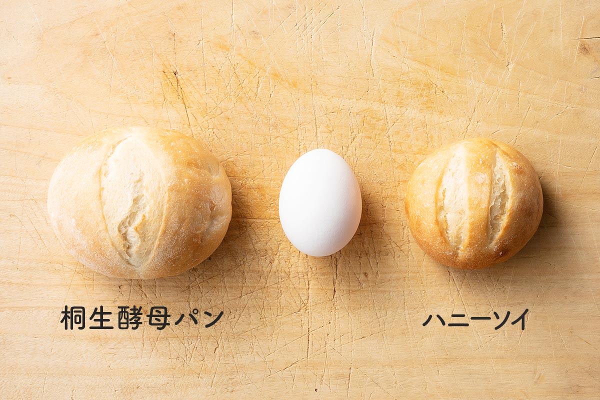 卵(M)約2.5個分サイズのパン